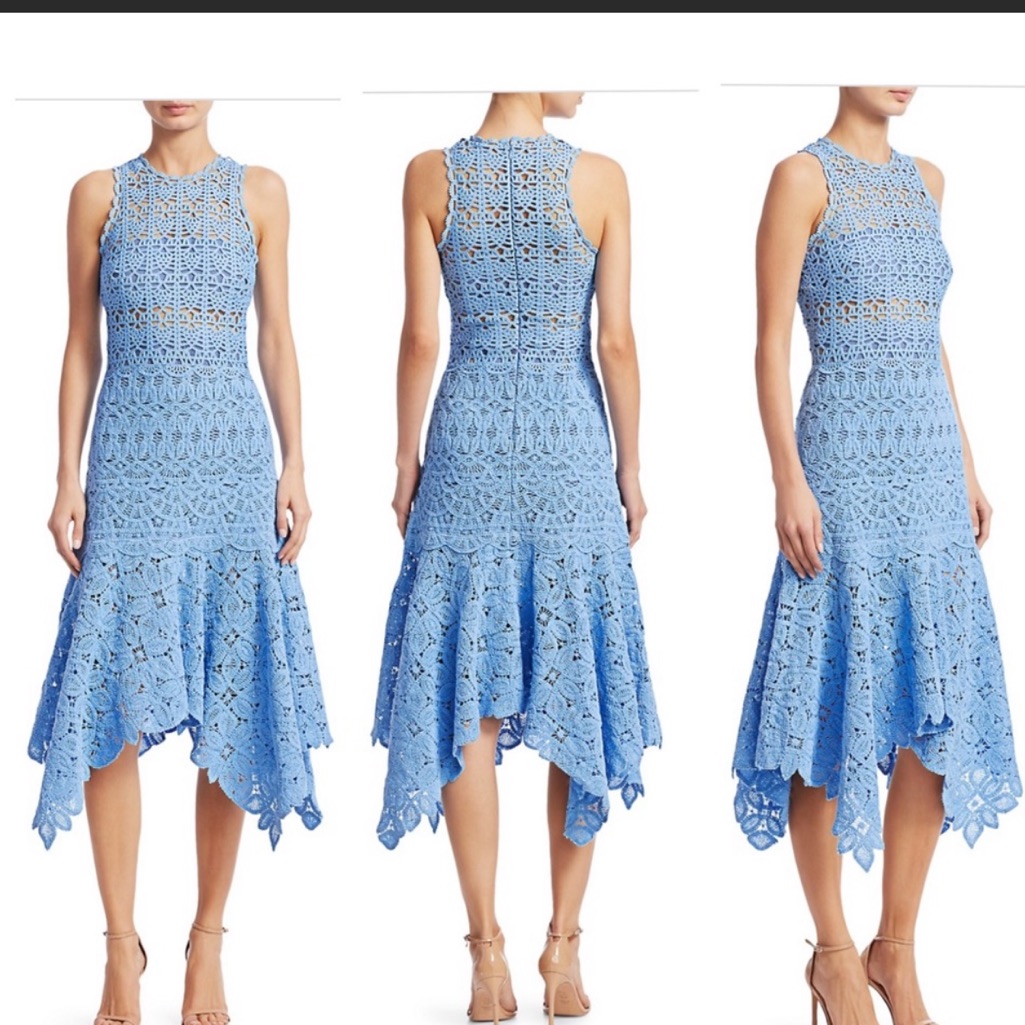 Jonathan Simkhai Blue Crochet Dress, Size 2